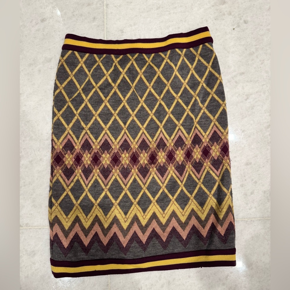 Missoni Diamond Pattern Pencil Skirt - Yellow, Pink, Burgundy
